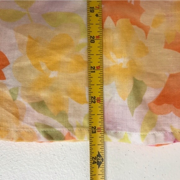 VTG Jennifer Eden Two Piece Top Skirt Ramie Watercolor Floral Print Women 10 - Picture 14 of 16